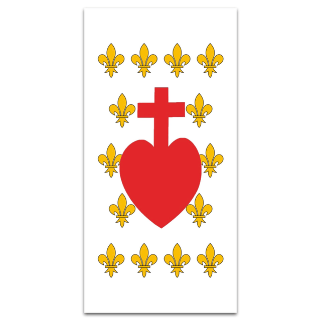Ecusson blanc du Sacré Coeur à Fleur de Lys