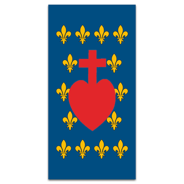 Ecusson bleu du Sacré Coeur à Fleur de Lys