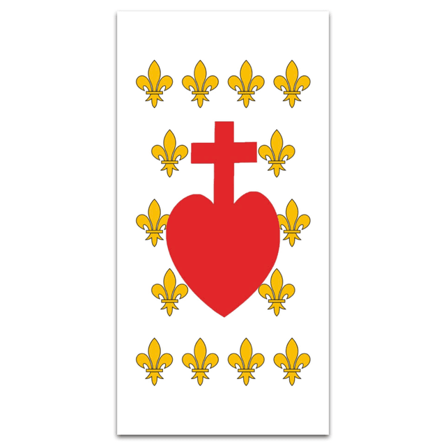 Ecusson blanc du Sacré Coeur à Fleur de Lys