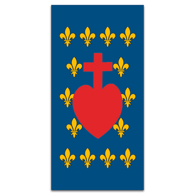 Ecusson bleu du Sacré Coeur à Fleur de Lys